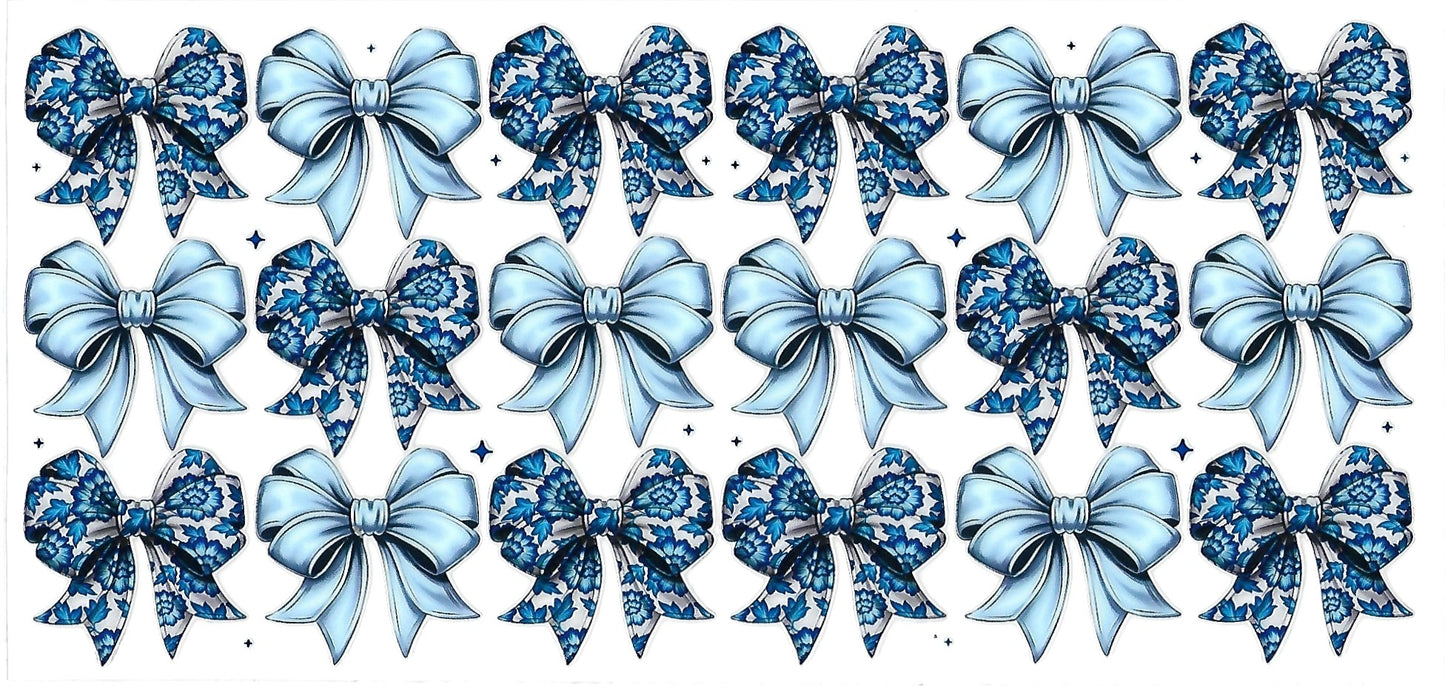 #4018- Blue and flower bows