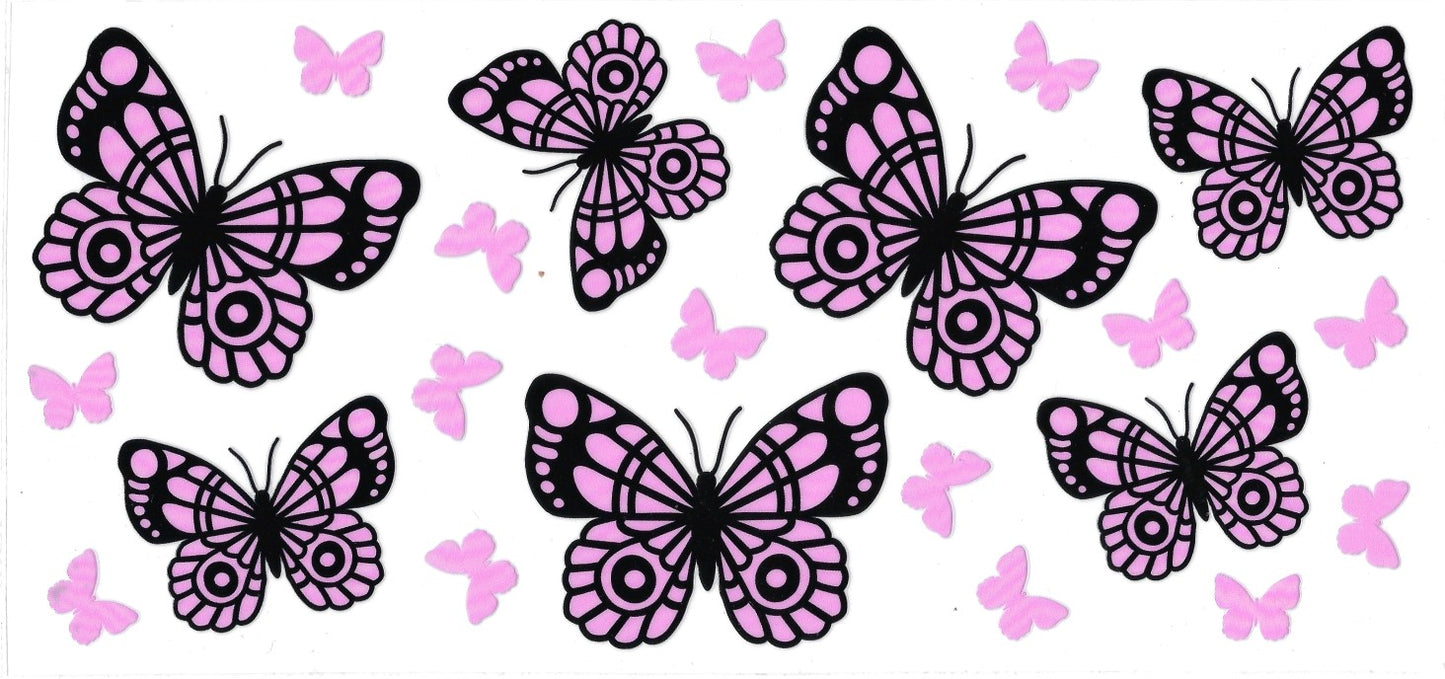 #320- Pink & Black Butterflies
