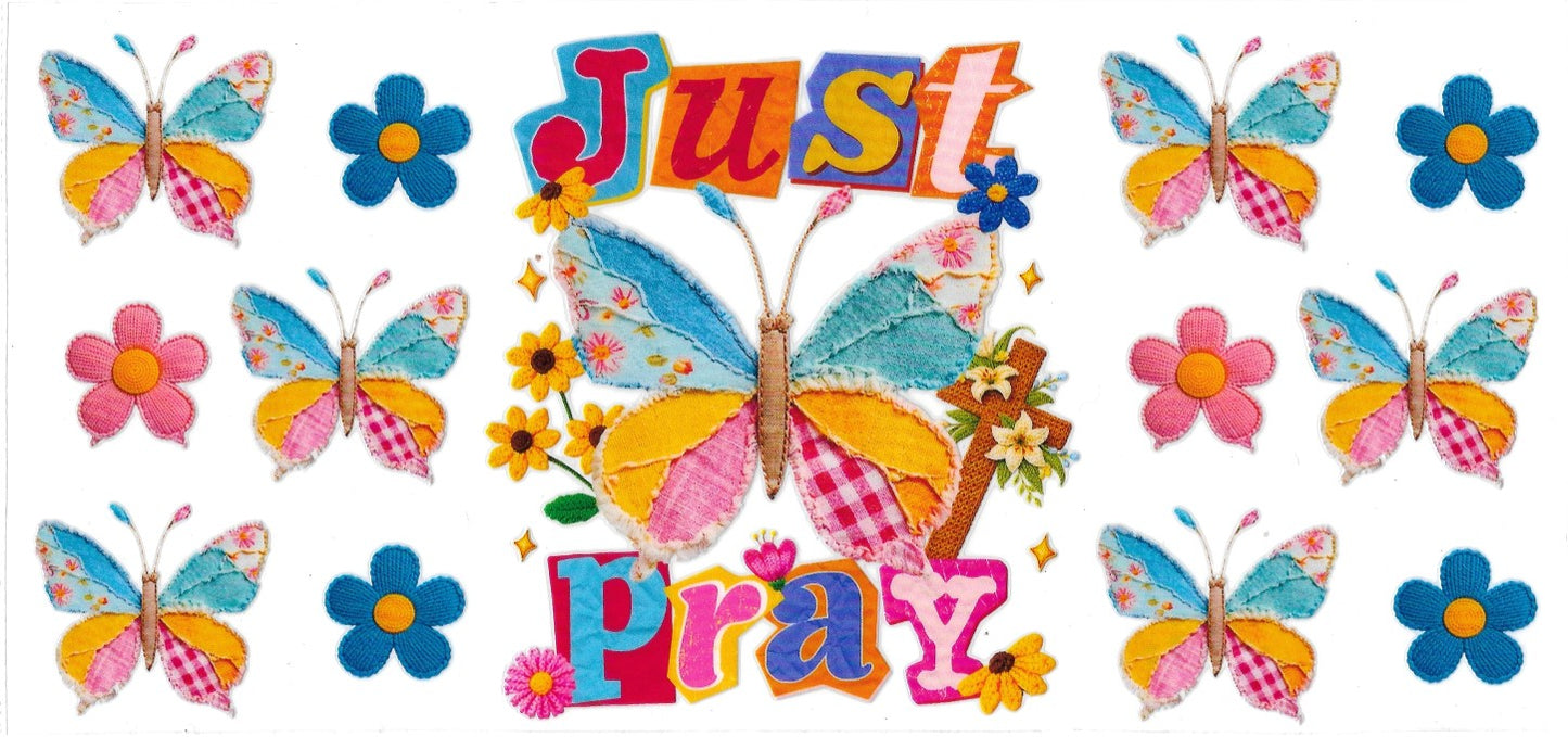 #322- "Just Pray" Butterflies