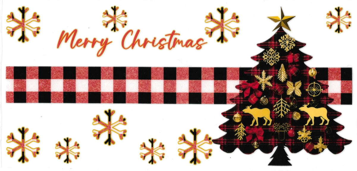 "Merry Christmas" plaid- Cup wrap #213