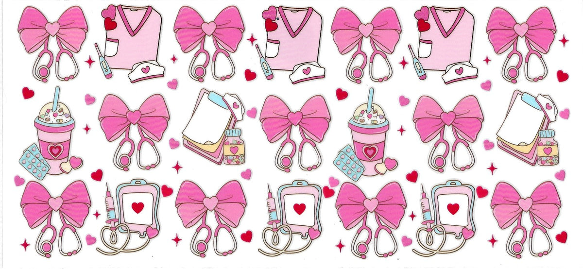 #600- Nurse (Pink Bows & stethoscopes)