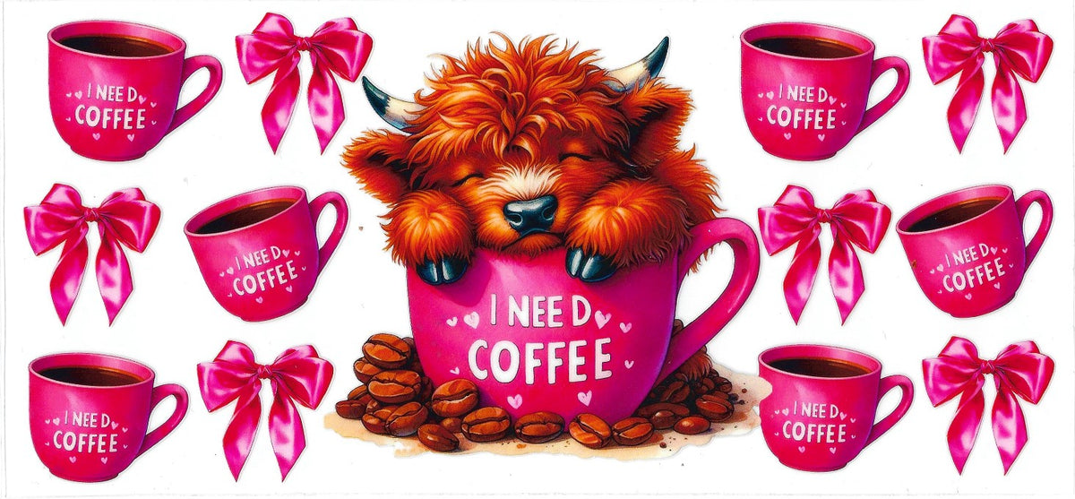 #463- "Moo Needs Coffee" (Pink)
