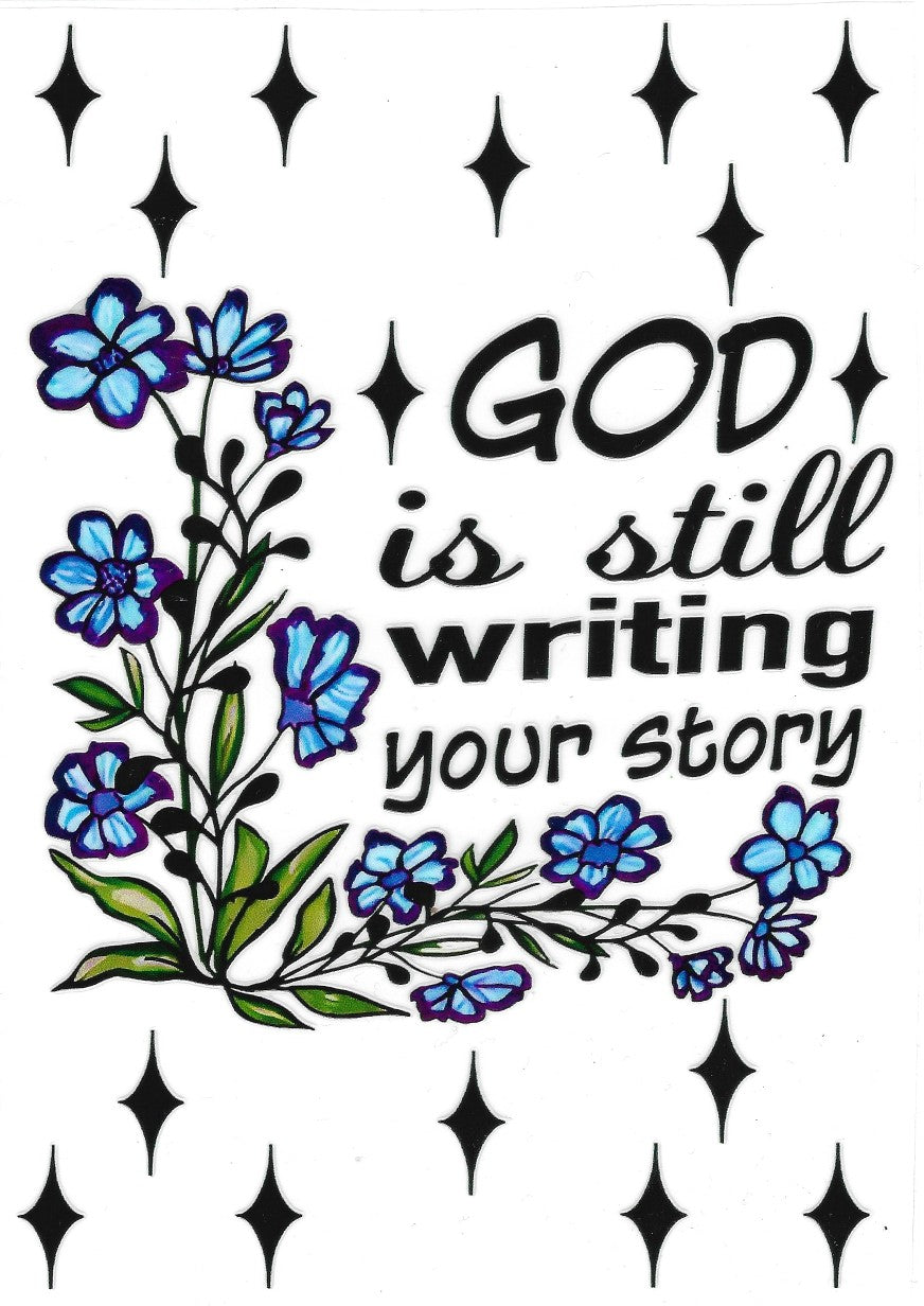 "God is still writing your story" Notebook wrap (Blue) #303