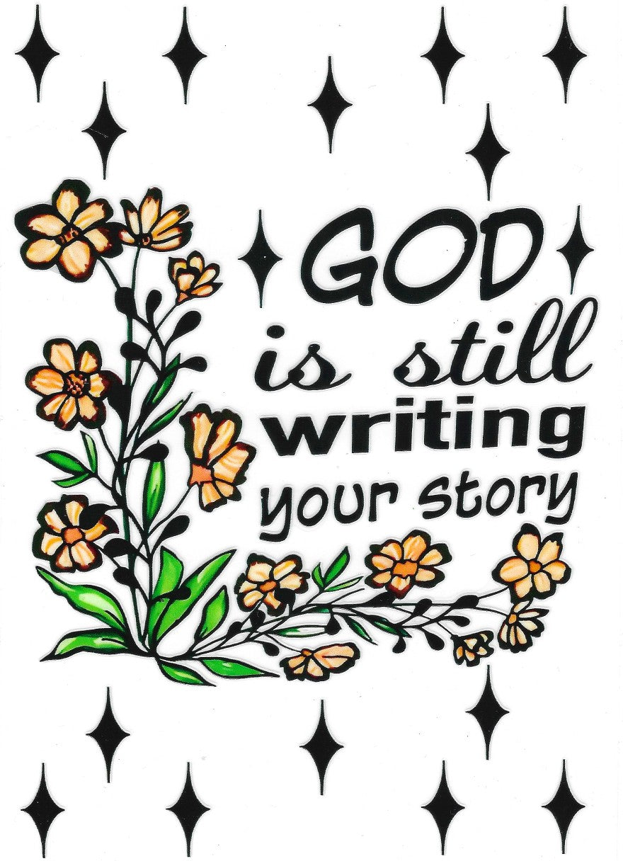 Yellow-"God is still writing your Story" Notebook wrap #304