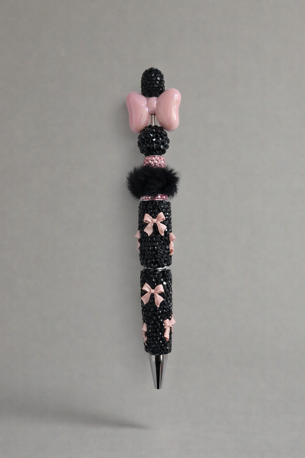 Black with Pink Bows pen