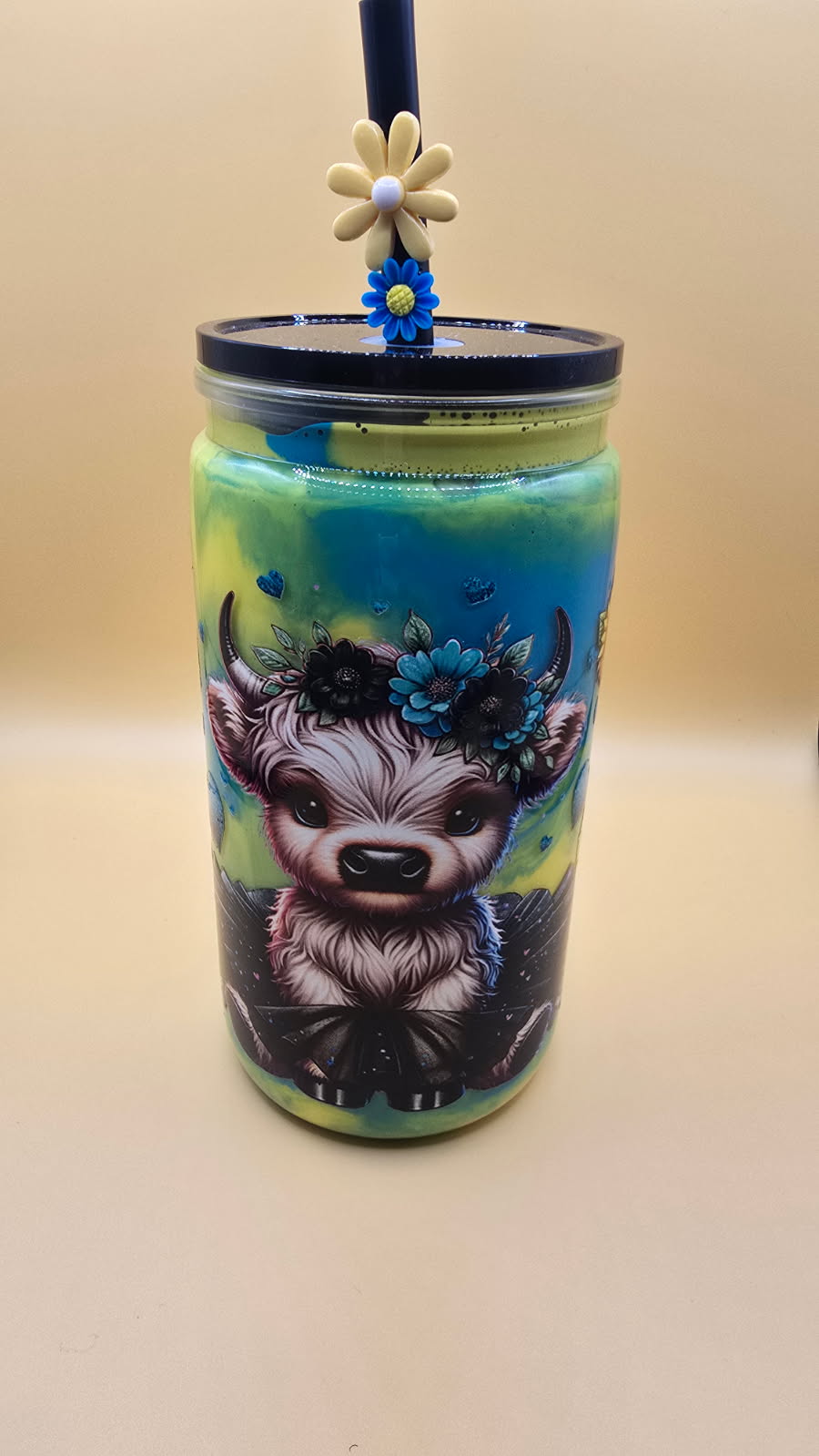 16oz Acrylic Paint Tumbler with straw