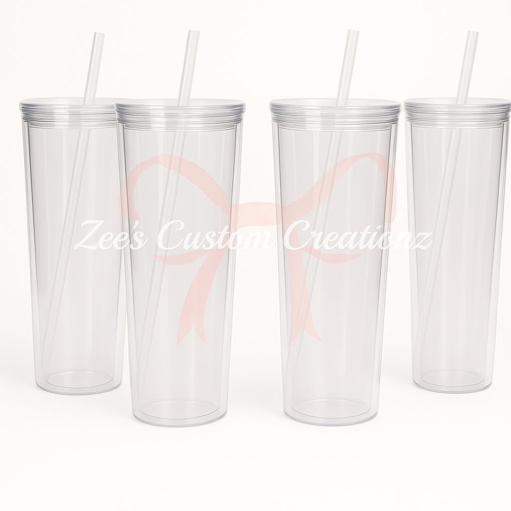 24oz Acrylic Snow Globe Tumbler with straw