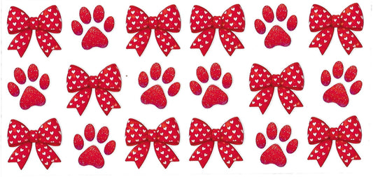 #4003- Red Bows & Dog paws