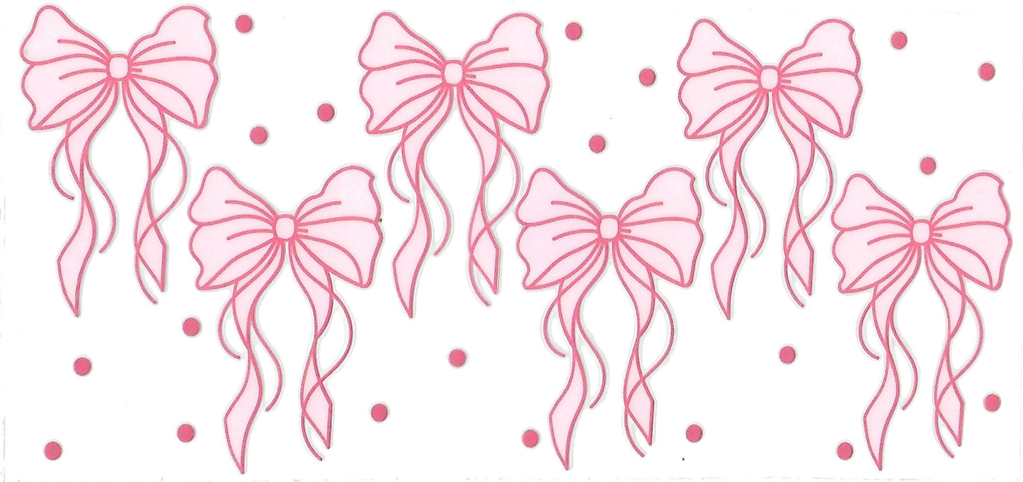 Large Light pink Bows (with dots)- #233