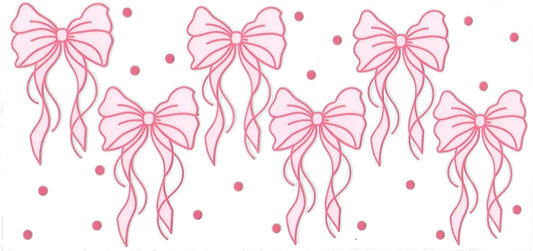 Large Light pink Bows (with dots)- #233