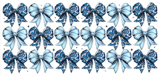 #4018- Blue and flower bows