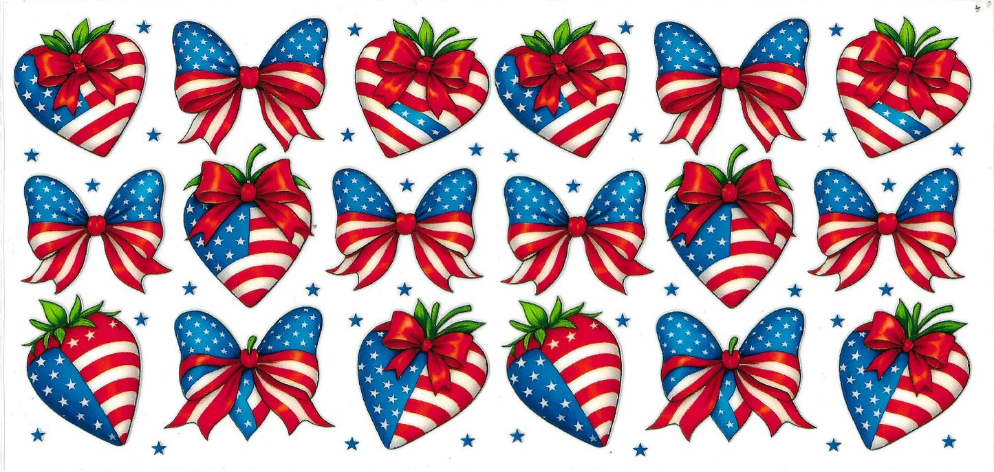 #4034- USA bow & Hearts