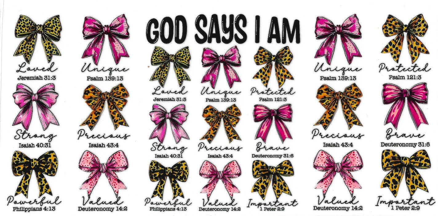 4025- "God says I am" Bows