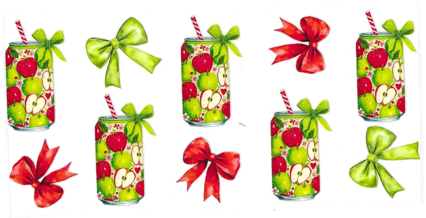 #2047- Red & green apple cans