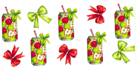 #2047- Red & green apple cans