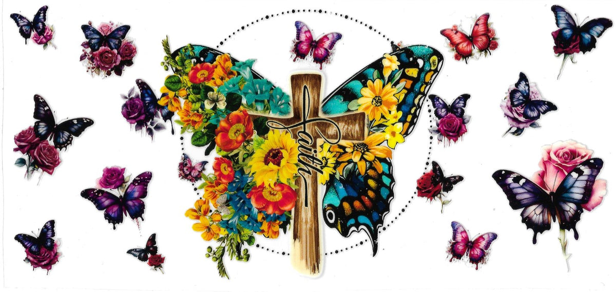 Butterflies "Faith"- cup wrap #236