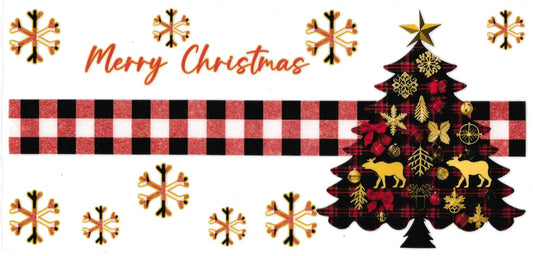 "Merry Christmas" plaid- Cup wrap #213