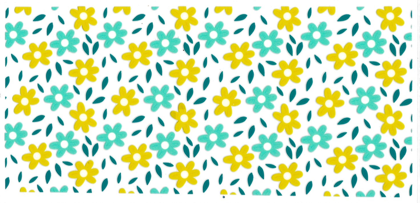 #2208- Blue & Lime Flowers