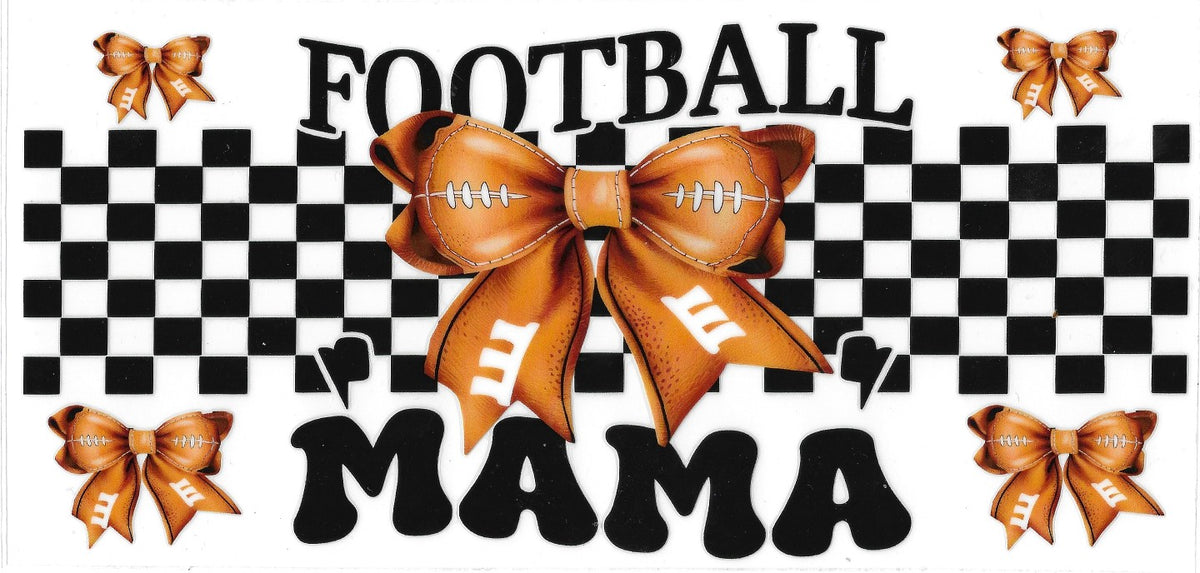 #208- "Football Mama" (Light brown bow)