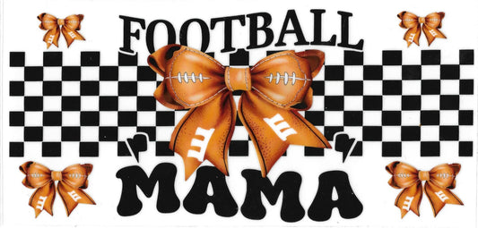 #208- "Football Mama" (Light brown bow)
