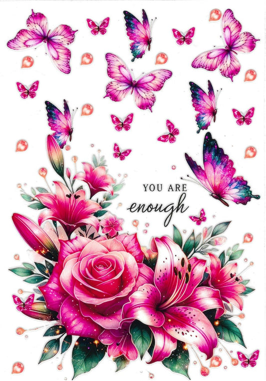 "You are enough" Butterfly (pink) notebook wrap #308