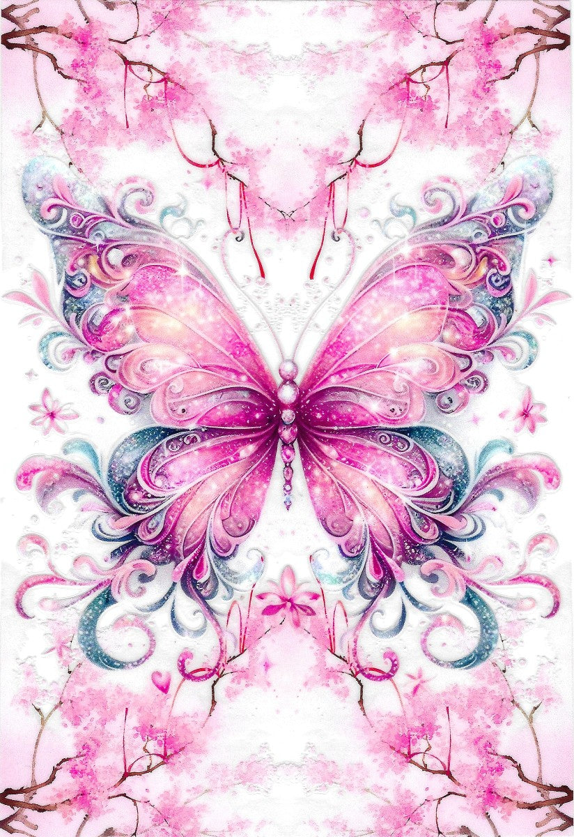 #307- Large Butterfly Notebook Wrap (Pink)