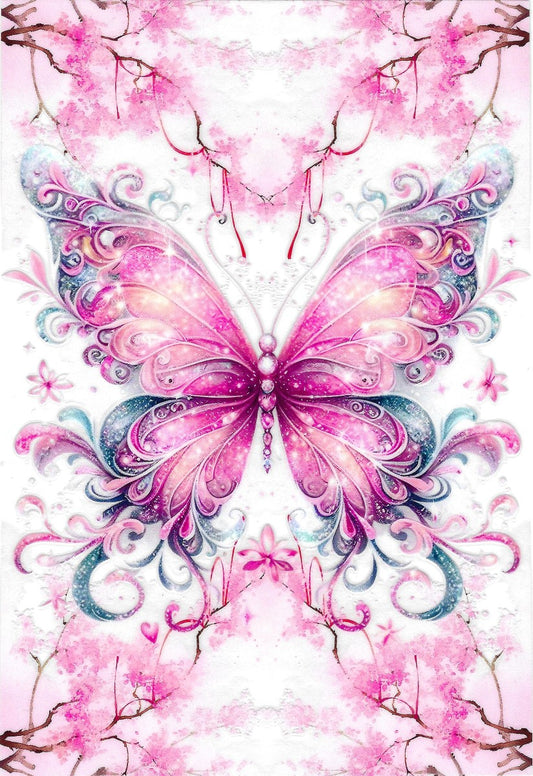#307- Large Butterfly Notebook Wrap (Pink)