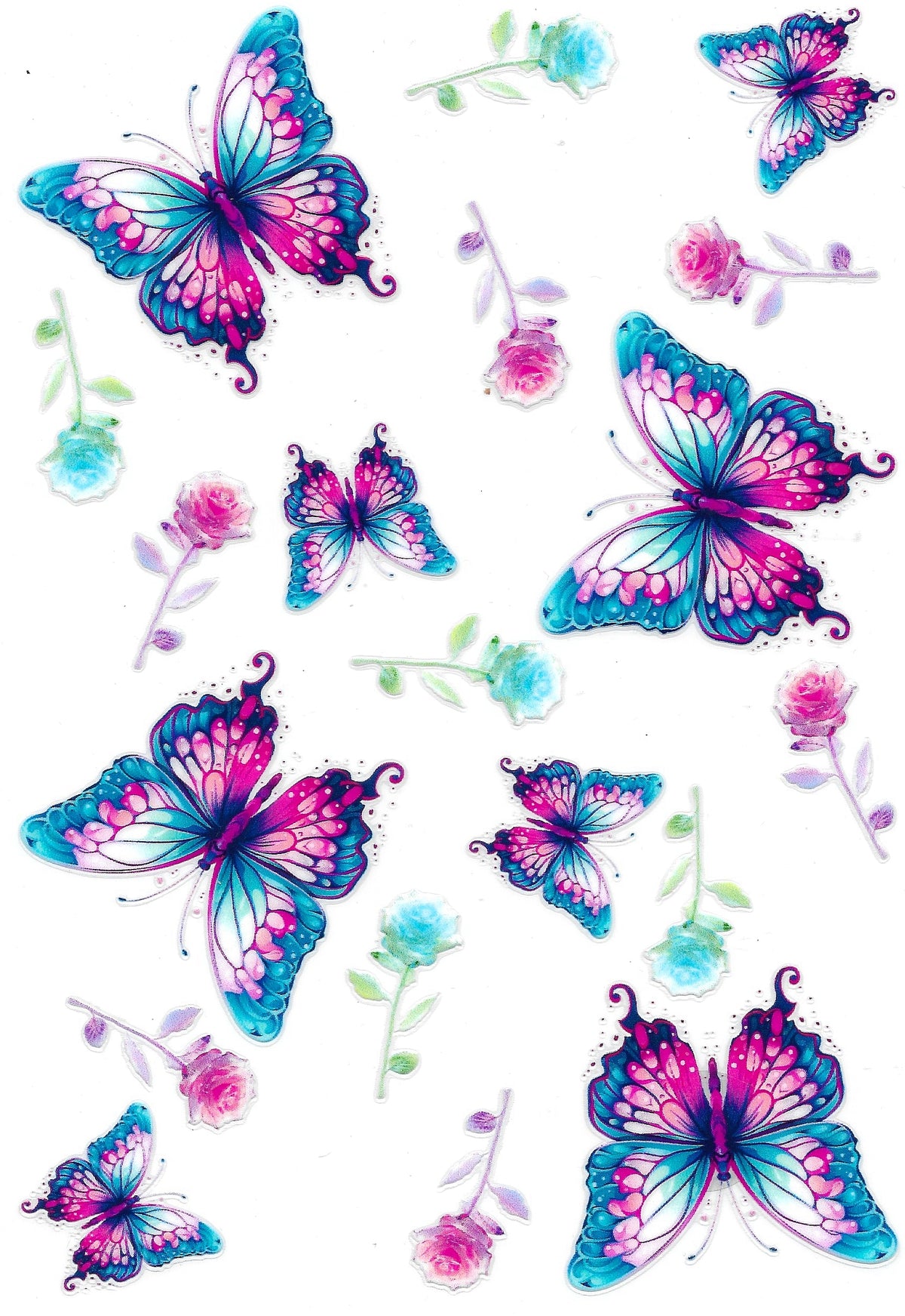 #306- Butterfly Notebook Wrap (Blue & Pink)