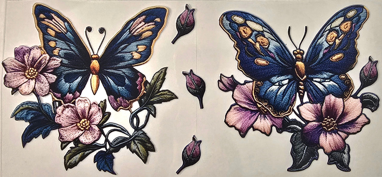 Navy Butterflies cup wrap #224