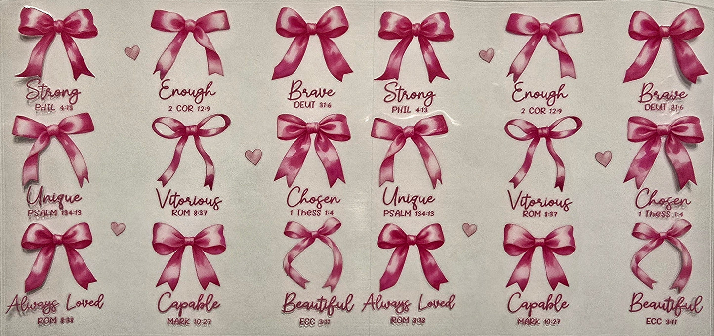 Scripture Hot Pink Bows- #231