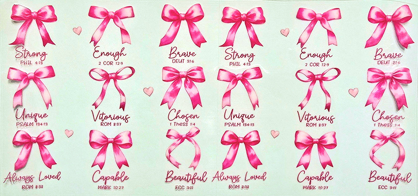 Scripture Hot Pink Bows- #231