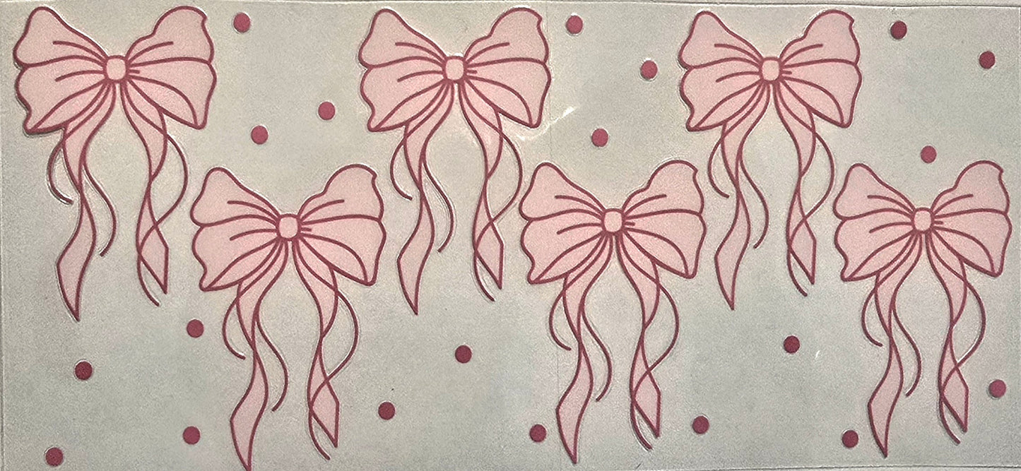 Large Light pink Bows (with dots)- #233
