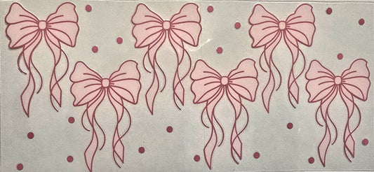 Large Light pink Bows (with dots)- #233