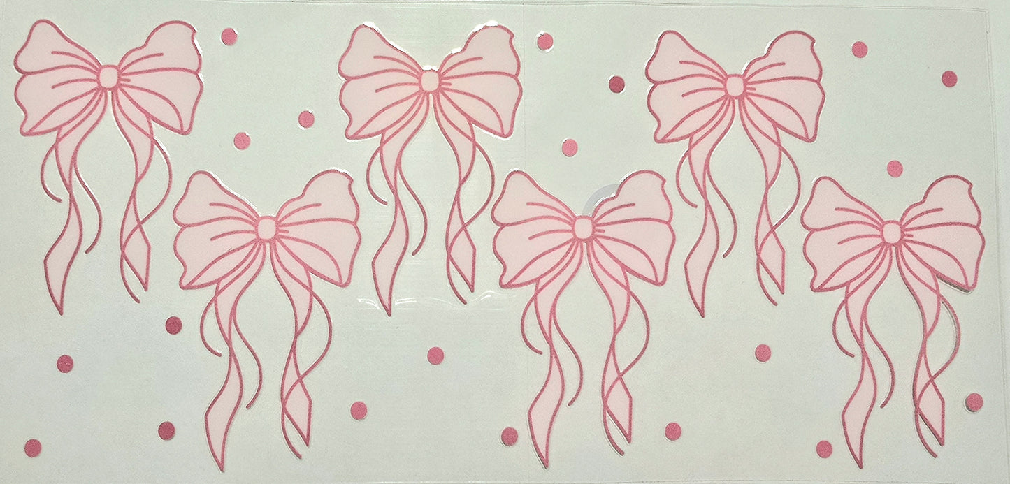 Large Light pink Bows (with dots)- #233