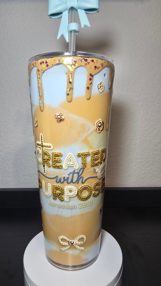 "Created with a Purpose" 24 oz Acrylic Tumbler