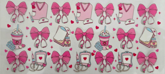 #600- Nurse (Pink Bows & stethoscopes)
