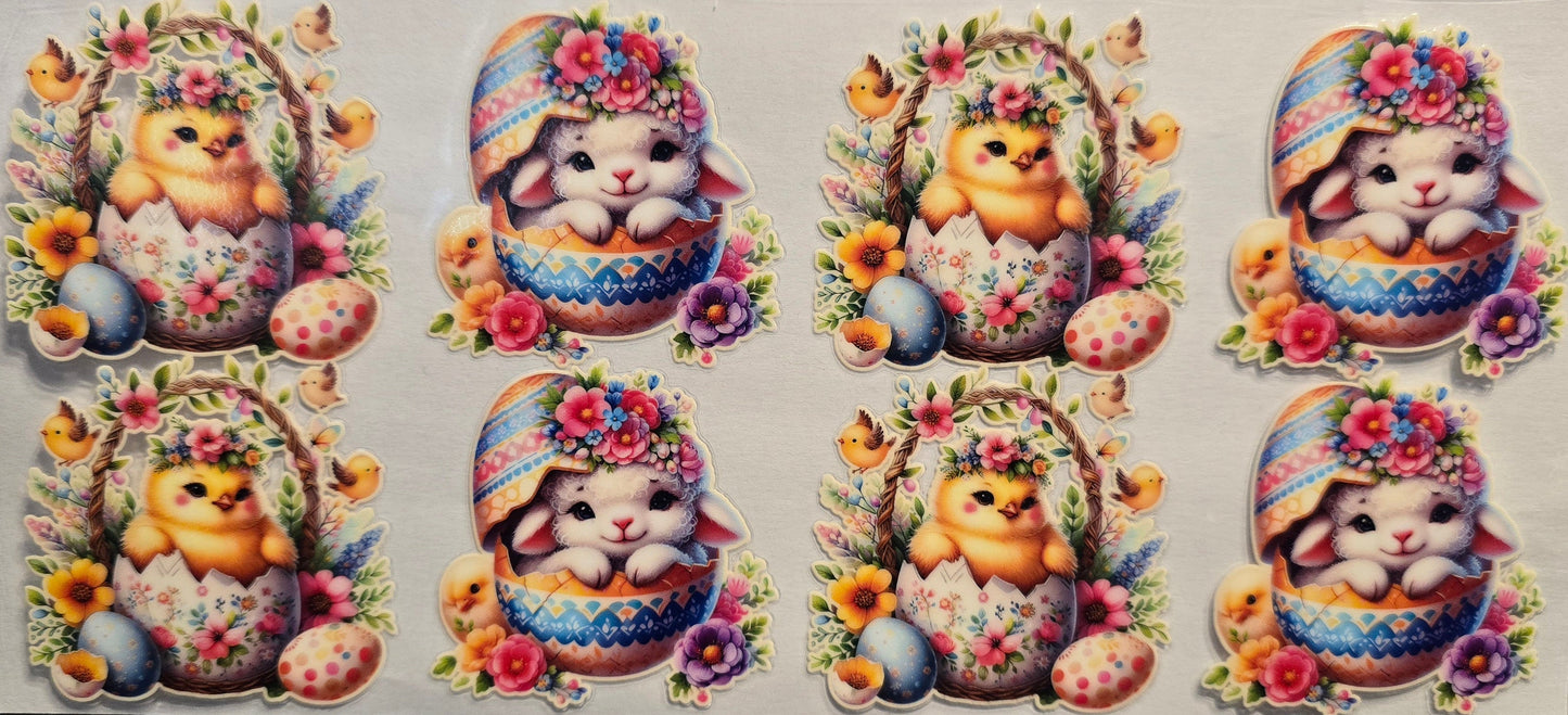 #630- Easter Baby animals - Cup wrap/Decals