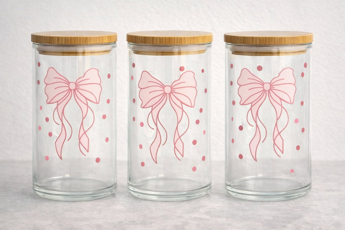 Large Light pink Bows (with dots)- #233