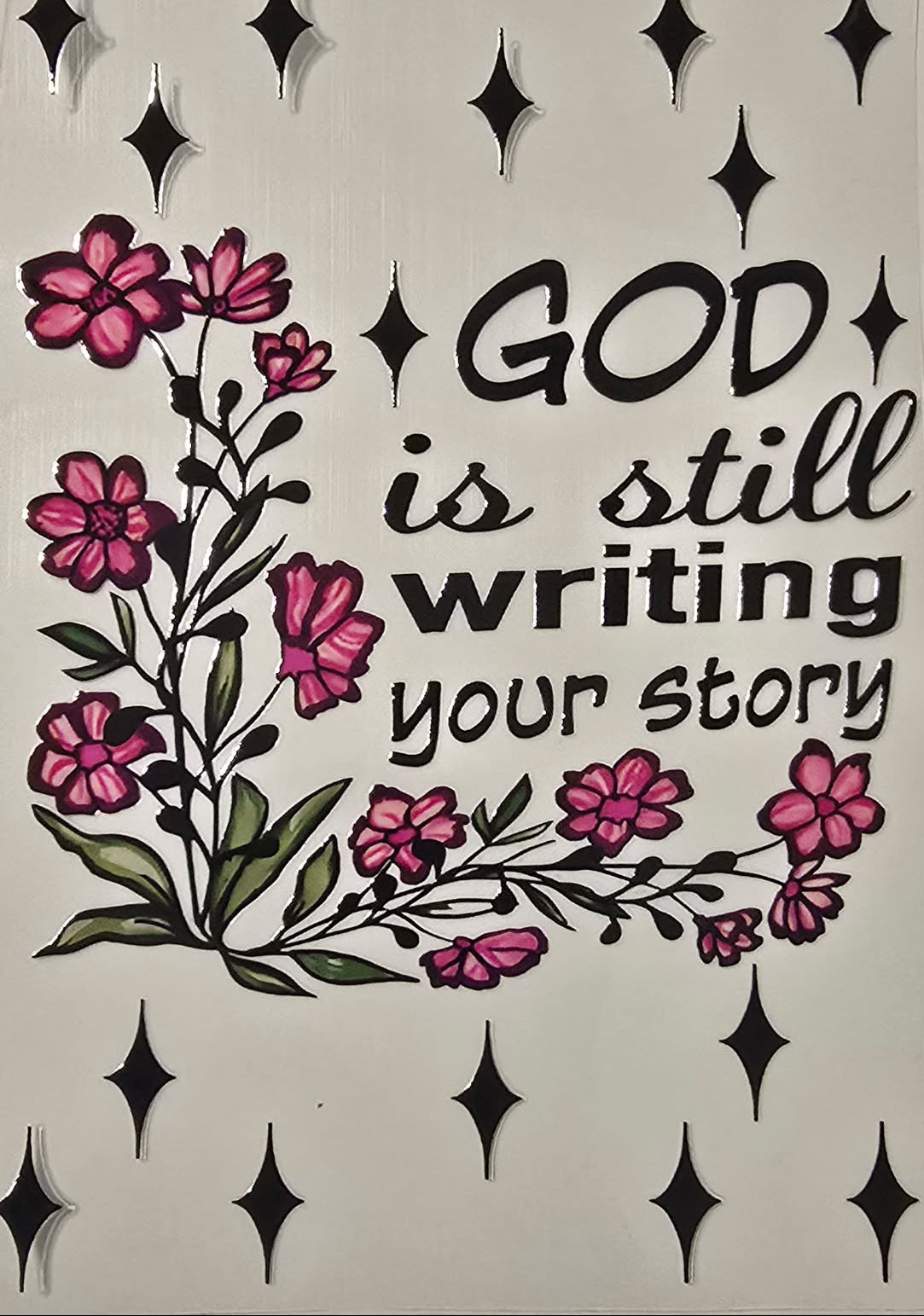 "God is still writing your Story" Notebook wrap #305 (Pink)