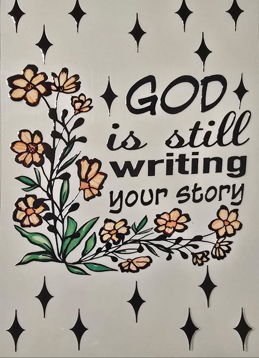 Yellow-"God is still writing your Story" Notebook wrap #304