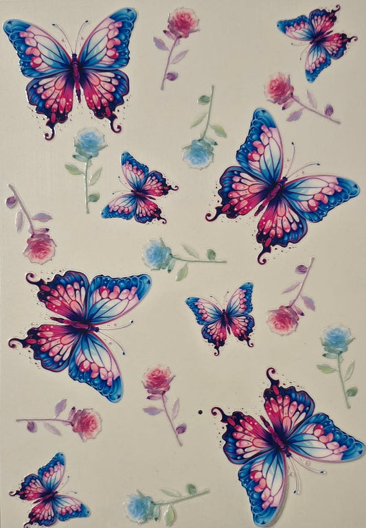 Butterfly Notebook Wrap (Blue & Pink)- #306