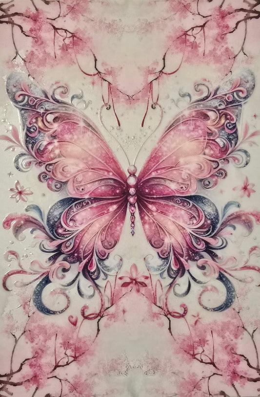 Large Butterfly Notebook Wrap (Pink)- #307
