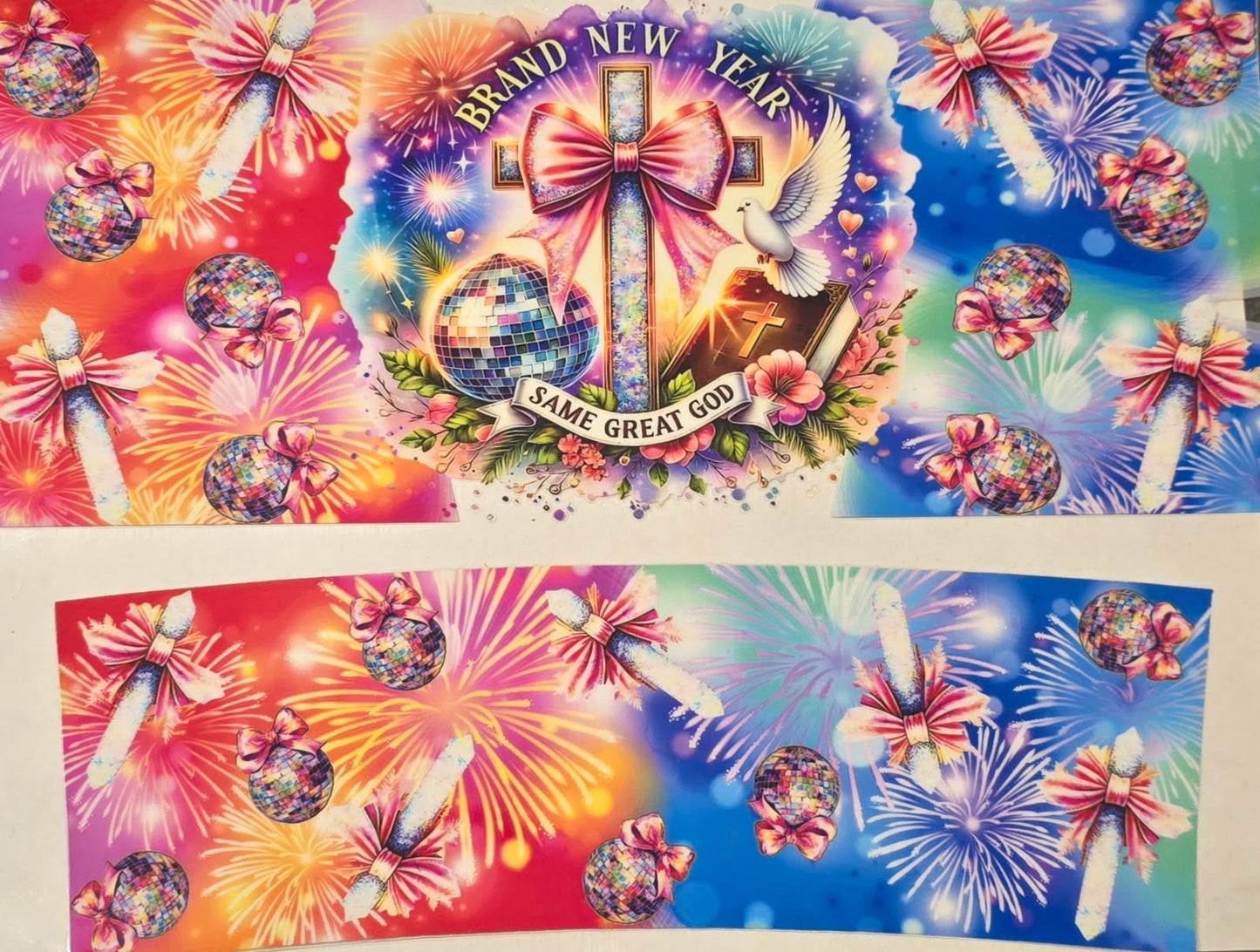 "Brand New Year, Same Great God" - cup/tumbler wrap