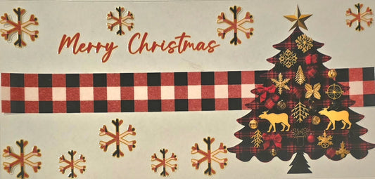 "Merry Christmas" plaid- Cup wrap #213