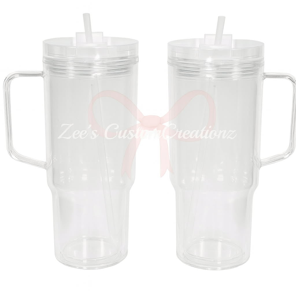 40oz Acrylic Snow Globe Tumbler with straw