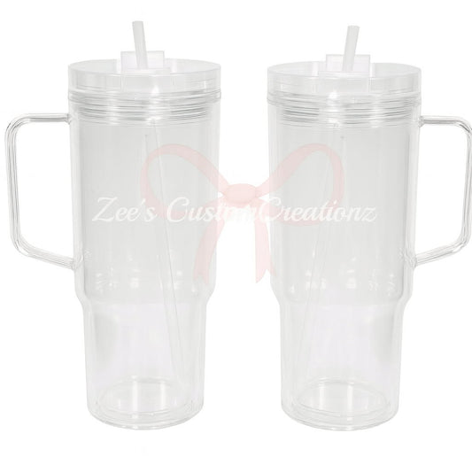 40oz Acrylic Snow Globe Tumbler with straw