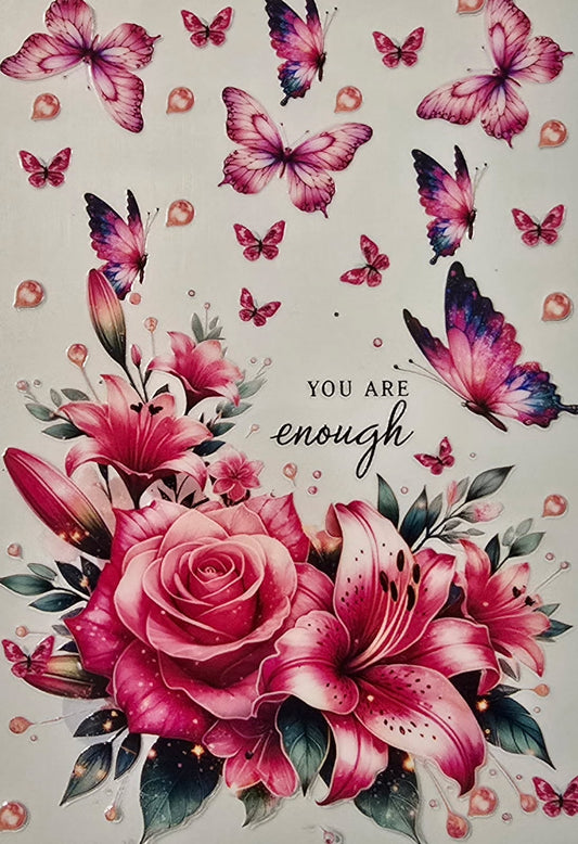 "You are enough" Butterfly (pink) notebook wrap #308