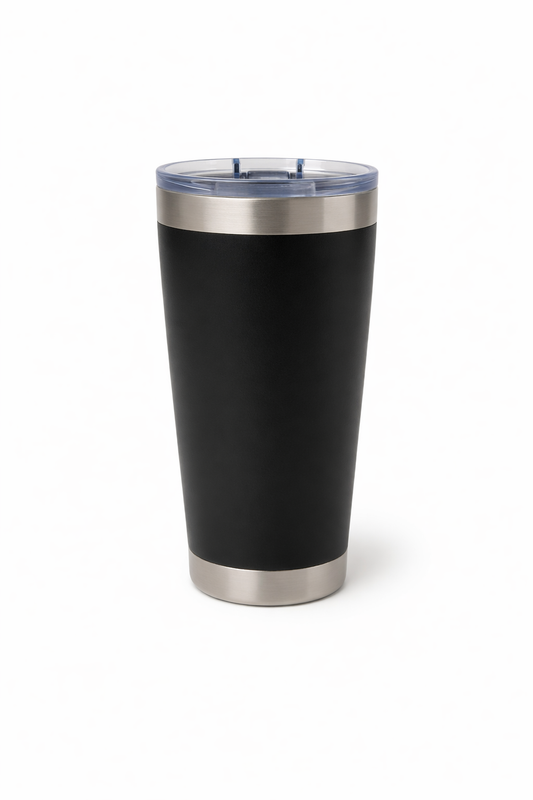 20oz Stainless Steel Insulated Tumbler with clear lid and straw- Black