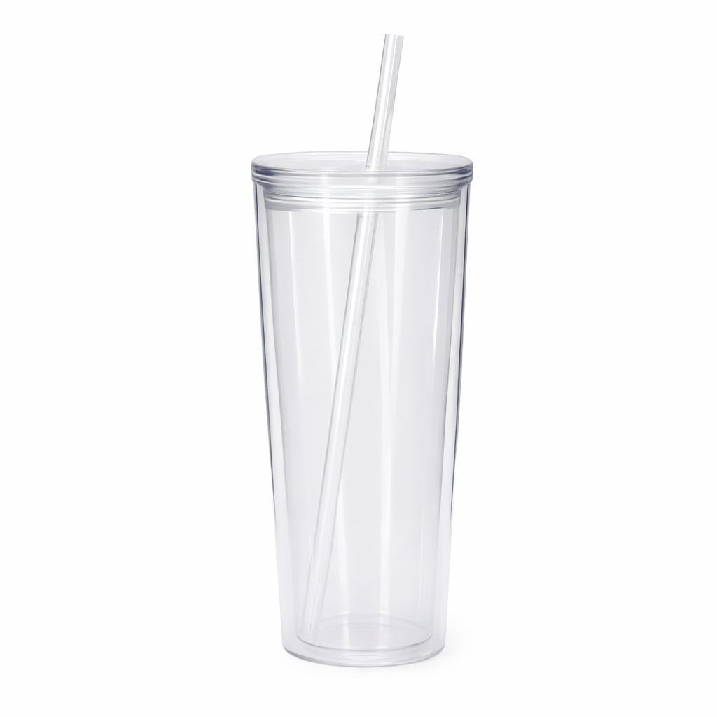 24oz Acrylic Snow Globe Tumbler with straw