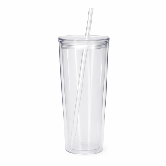 24oz Acrylic Snow Globe Tumbler with straw
